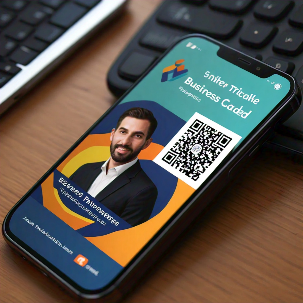 Digital Business Card Displayed on a Smartphone for Instant Sharing